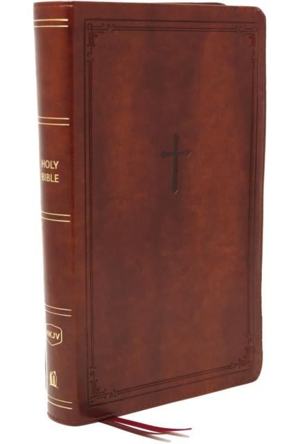 NKJV, END-OF-VERSE REFERENCE BIBLE, PERSONAL SIZE LARGE PRINT, LEATHERSOFT, BROWN, RED LETTER, COMFORT PRINT