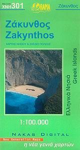 ΟΔΙΚΟΣ ΤΟΥΡΙΣΤΙΚΟΣ ΧΑΡΤΗΣ - ΖΑΚΥΝΘΟΣ - ΑΝΑΔΙΠΛΟΥΜΕΝΟΣ ΠΡΑΣΙΝΟΣ