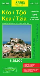 ΟΔΙΚΟΣ ΤΟΥΡΙΣΤΙΚΟΣ ΧΑΡΤΗΣ - ΚΕΑ / ΤΖΙΑ - ΑΝΑΔΙΠΛΟΥΜΕΝΟΣ ΠΡΑΣΙΝΟΣ