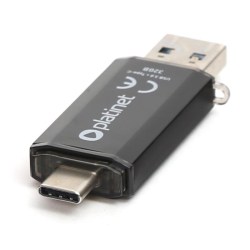 USB STICK 3.2 TYPE C (ΥΠΟΔΟΧΗ ΔΙΠΛΗΣ ΟΨΗΣ) 32GB ΜΑΥΡΟ PLATINET	 