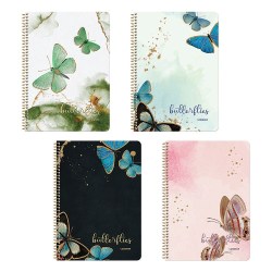 BUTTERFLIES Τετράδιο Σπιράλ Wirelock B5/17Χ25 2Θ 60Φ
