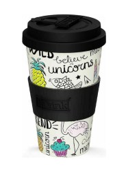iDrink Unicorn Κούπα Πλαστική με Καπάκι Μπεζ 435ml