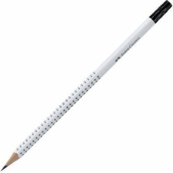 Μολύβι Grip 2001 με γόμα,λευκό FABER-CASTELL.