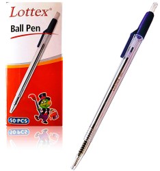 Στυλό Ballpoint με μπλε μελάνι 0,7 mm LOTTEX, με πατητό κουμπί και κλιπ, LT 980 μπλε