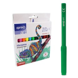 Χρωματιστοί μαρκαδόροι SpreeArt - Ø 2.3 mm, 12 χρώματα